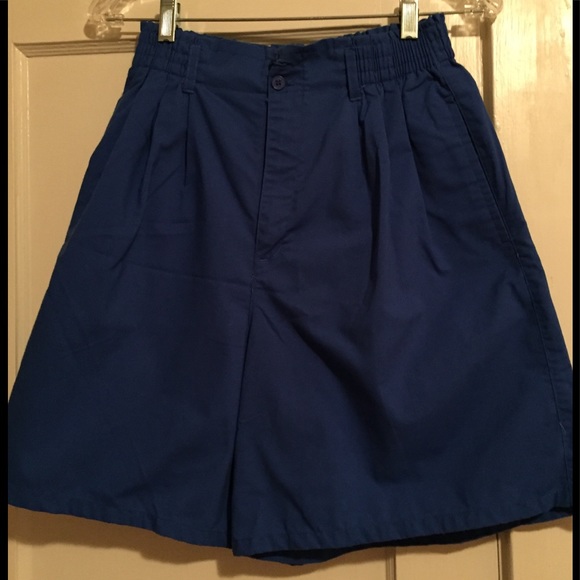 Blue elastic waist shorts - Picture 1 of 5